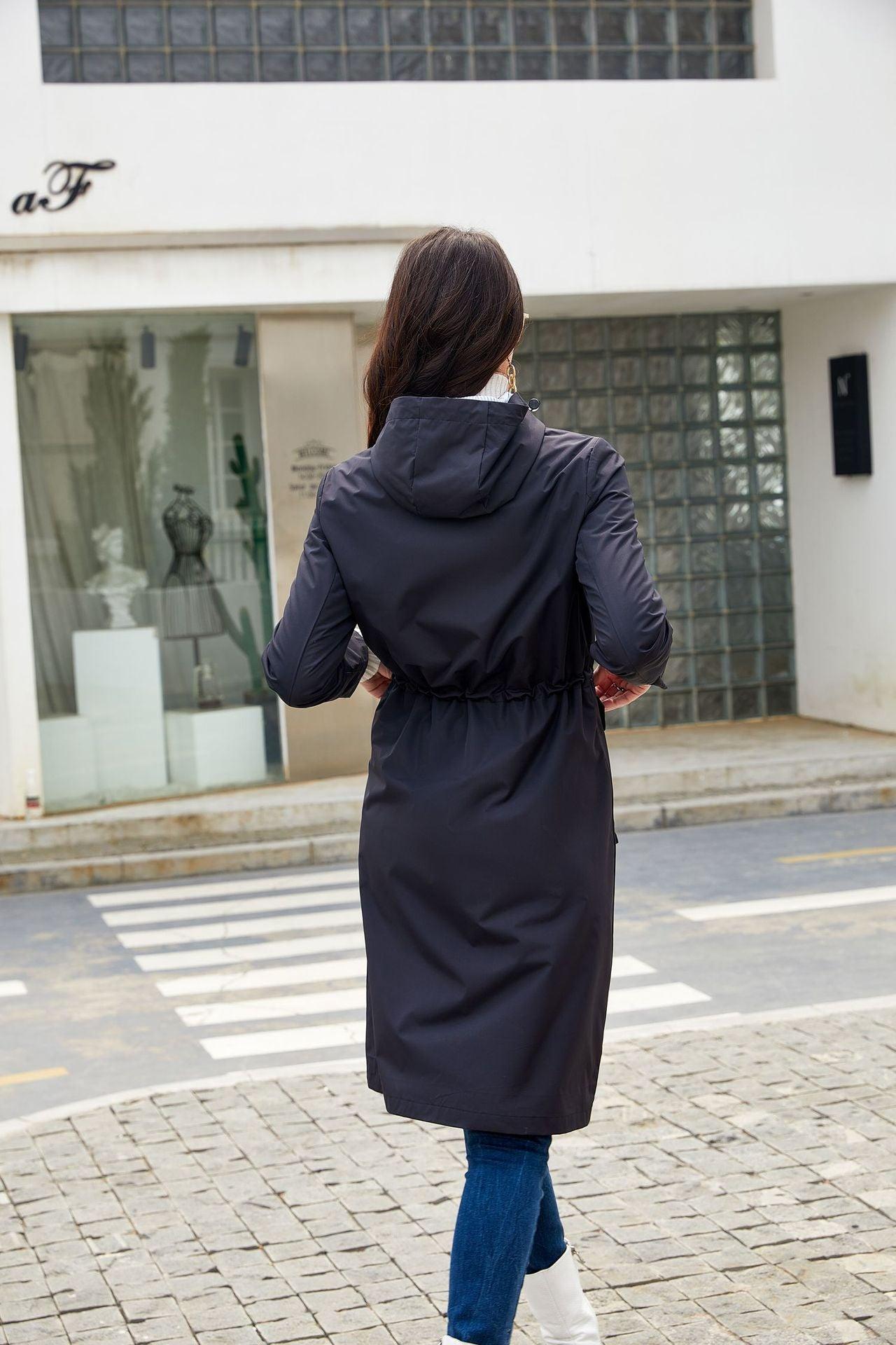 Fudus | Wasserdichter Kapuzen Trenchcoat Für Frauen Komfort