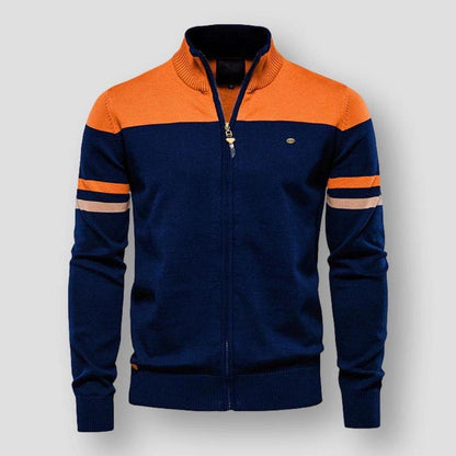 Herren Jacke im Retro Streifen Design