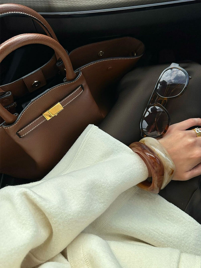 Damen Leder Shopper Tasche