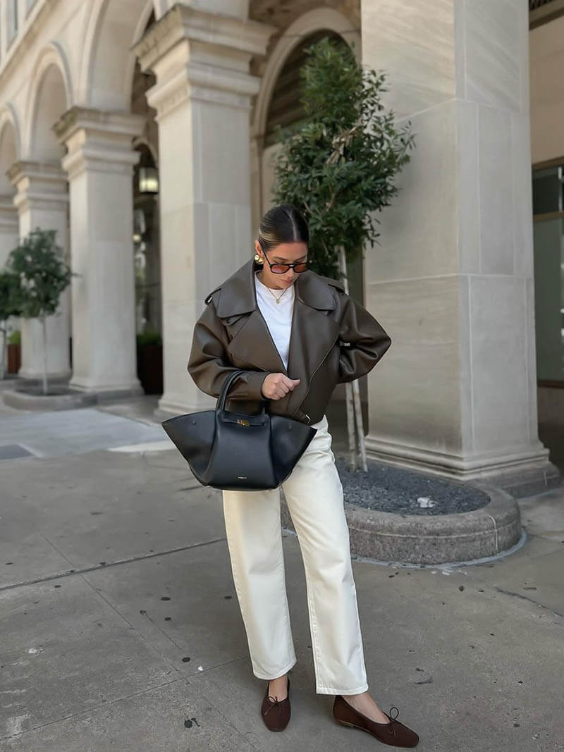 Damen Leder Shopper Tasche