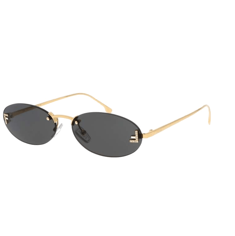 Fudus | Ovale Sonnenbrille Mit Goldenen Akzenten Und Subtilen Steinen