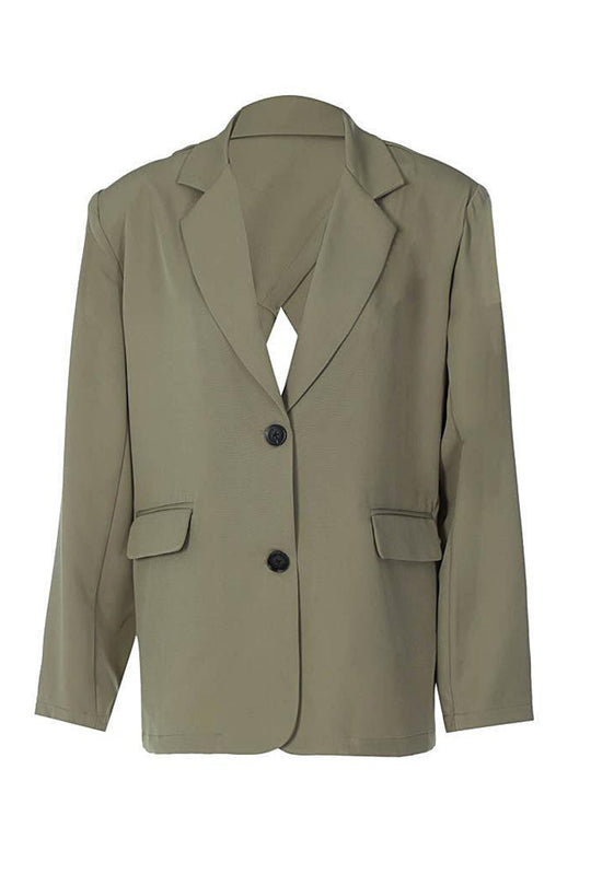 Damen Blazer Rückenfrei Uni mit Schlitz