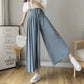 Plissierte Chiffon-Hose mit weitem Bein&nbsp;