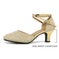 Fudus Damen Glitzer Sandalen - Elegante 3,5 cm Absatzschuhe