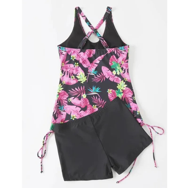 Carla - Nachtblauer Blüten Tankini