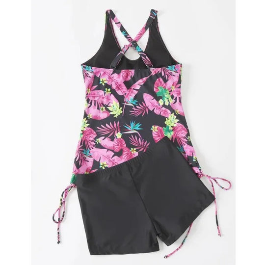 Carla - Nachtblauer Blüten Tankini
