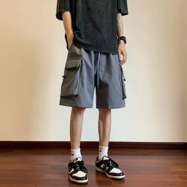 Herren Cargo Shorts mit Knöpfen