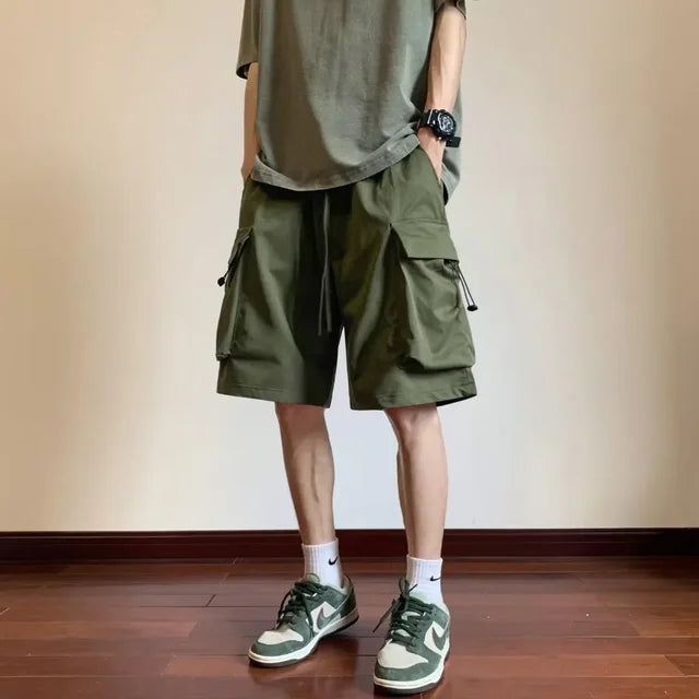 Herren Cargo Shorts mit Knöpfen