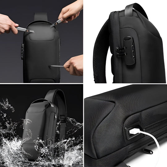 Rucksack USB Diebstahl Herren Wasserdicht Ergonomisch