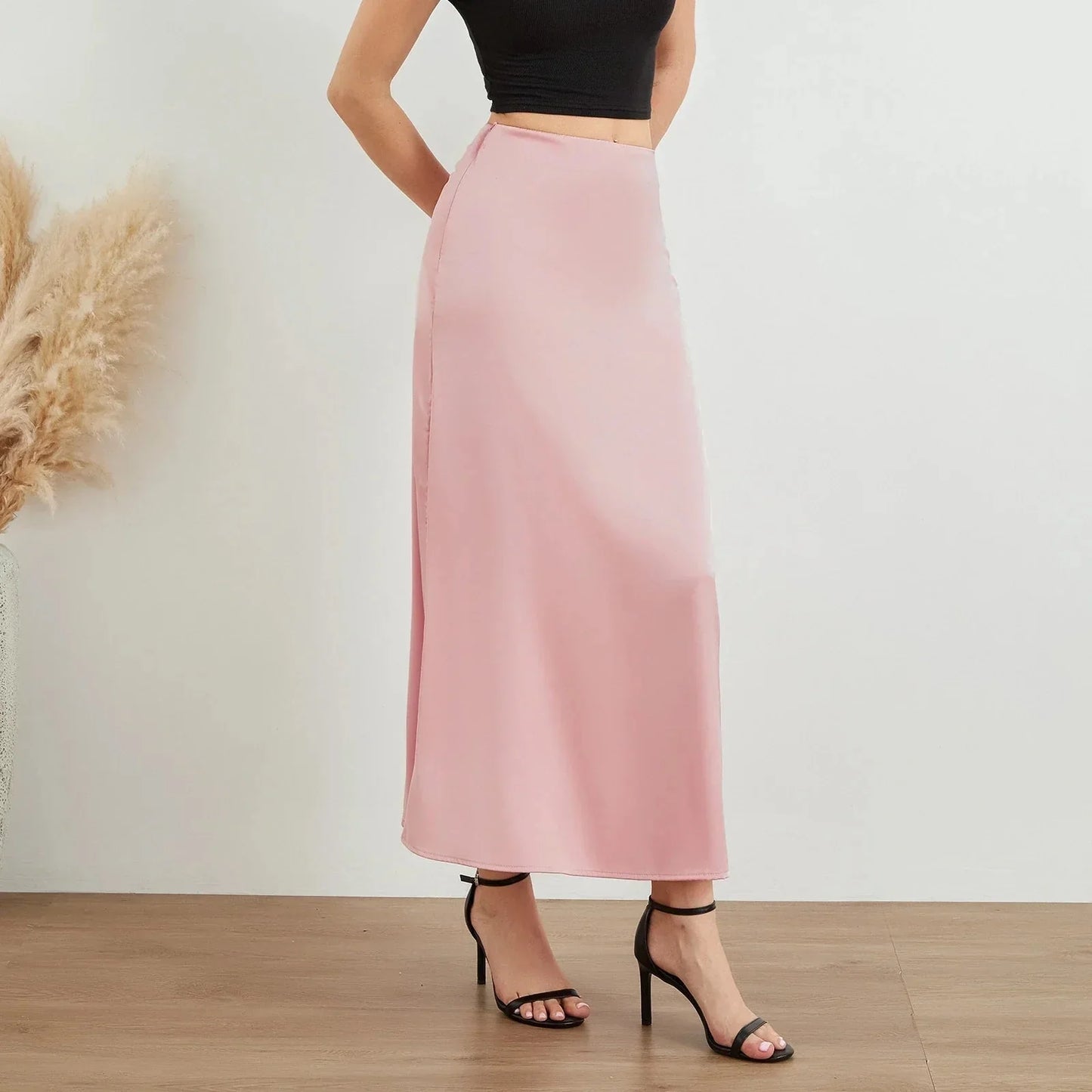 Damen Satinrock Eleganter Cocktailrock