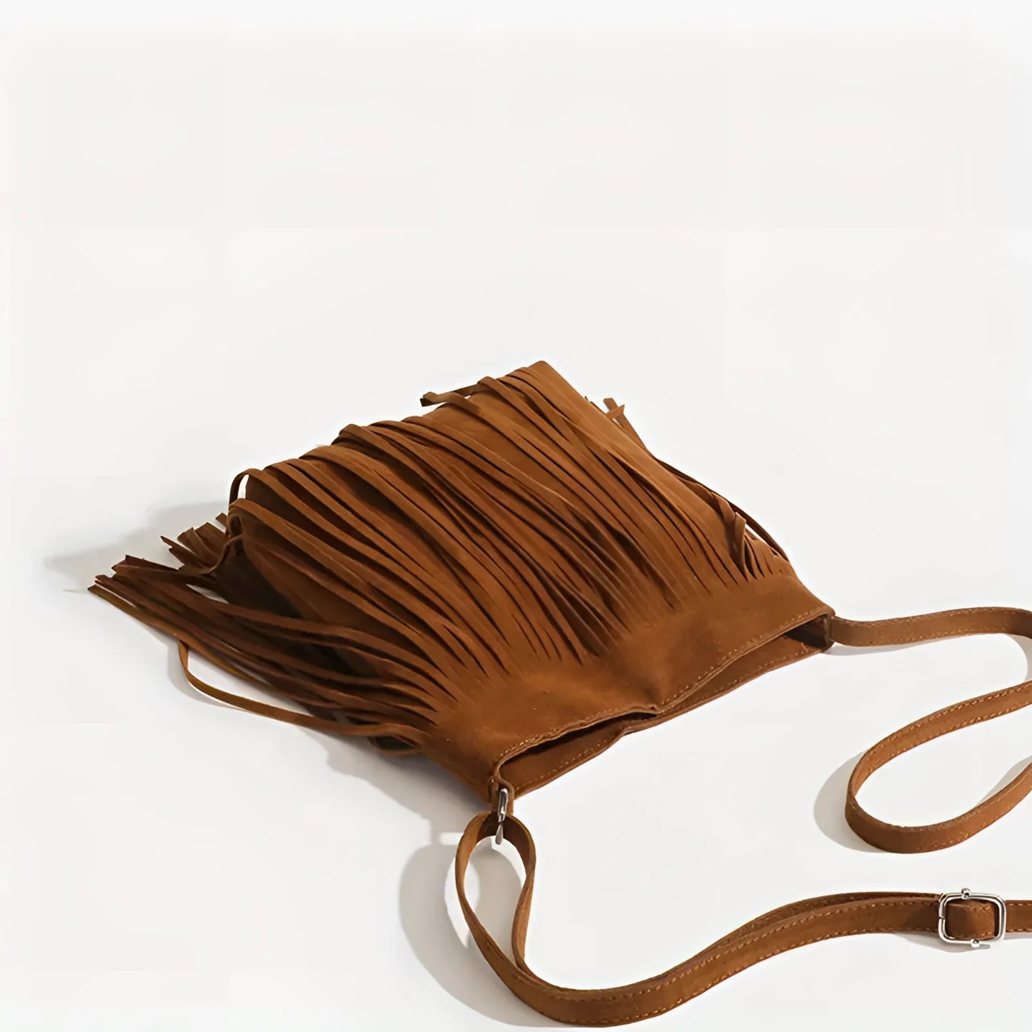Damen Wildleder Fransen Umhängetasche Braun Für Festival