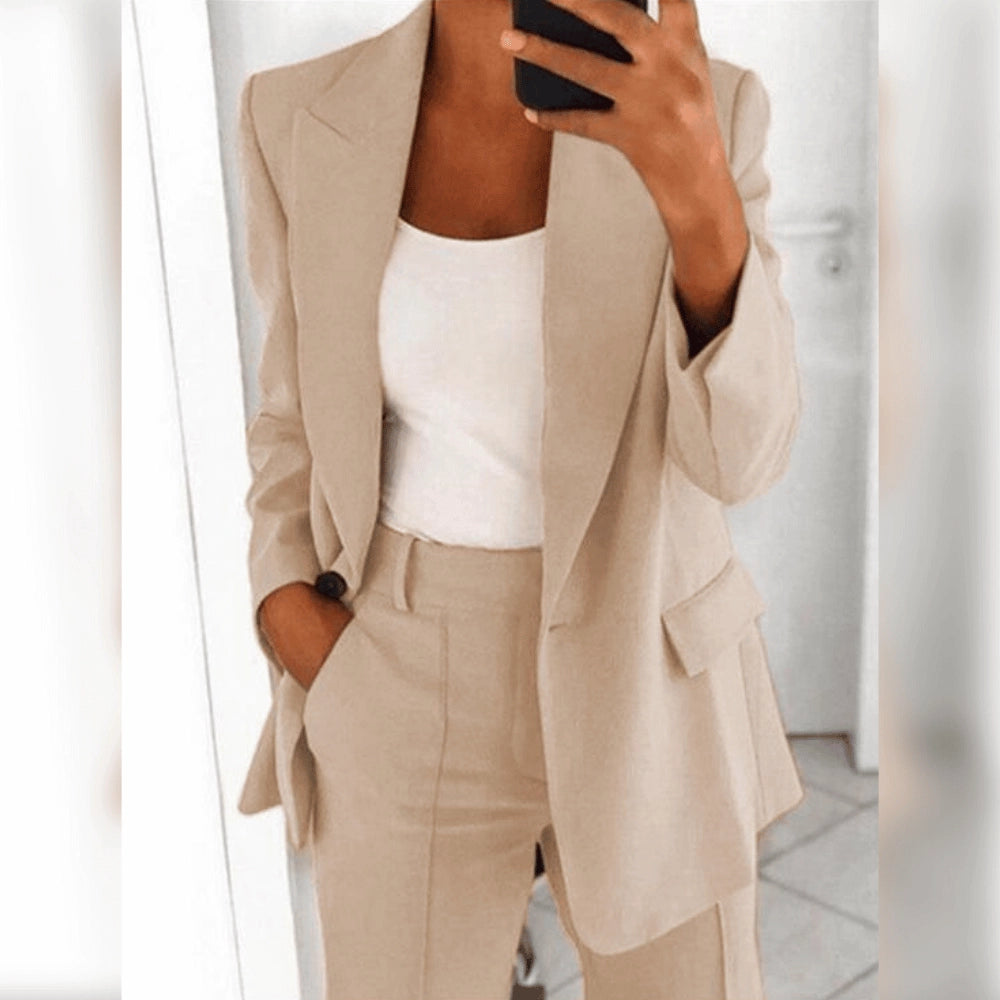 Fudus Blue Damenanzug - Tailored Blazer & High-Waist Hose