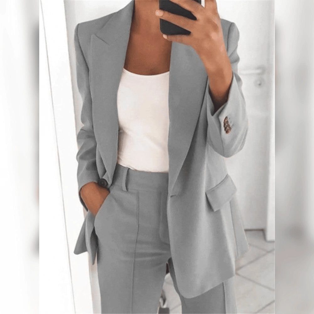 Fudus Blue Damenanzug - Tailored Blazer & High-Waist Hose