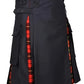 Damen Asymmetrischer Schwarz Tartan Kilt Rock Schnalle