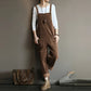 Damen Leinen Latzhose im Vintage Stil