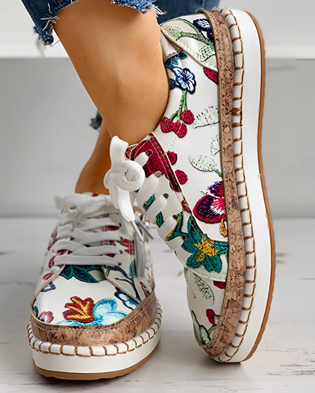 Damen Weiße Espadrille Sneaker Mit Reißverschluss Für Sommer