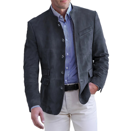 Herren Wildleder Blazer Luxuriöser Herbstmantel