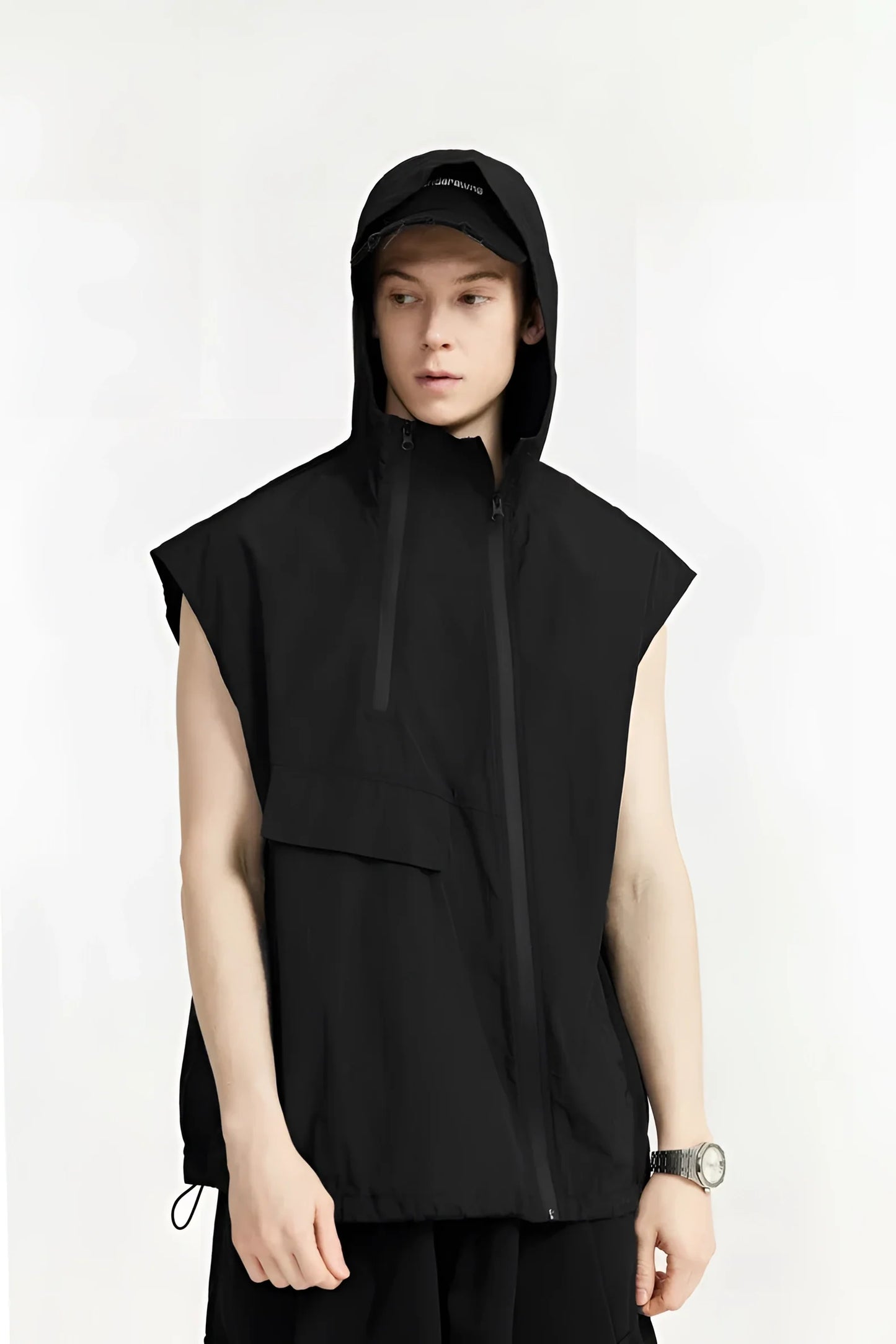 Herren Cargo Rock Schwarz Urban Fashion Kilt Streetwear