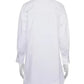 Übergroßes weißes Hemdkleid - Damen lässige Langarm-Button-Up