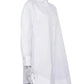 Übergroßes weißes Hemdkleid - Damen lässige Langarm-Button-Up