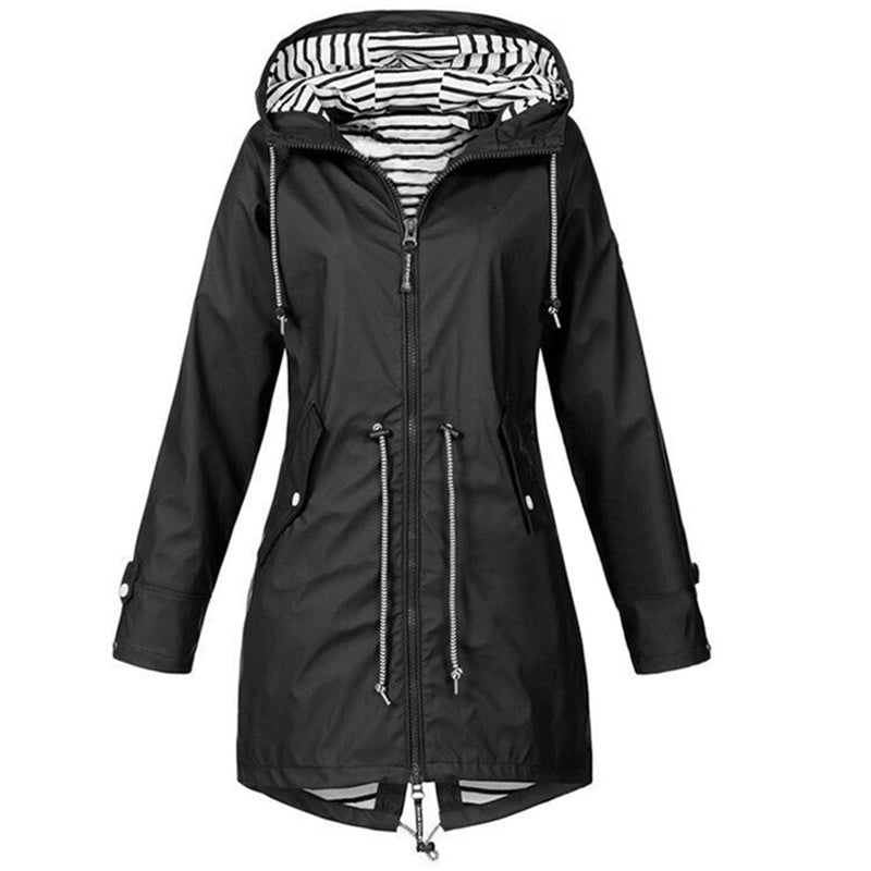 Damen Regenjacke Bequem Mit Verstellbarer Größe