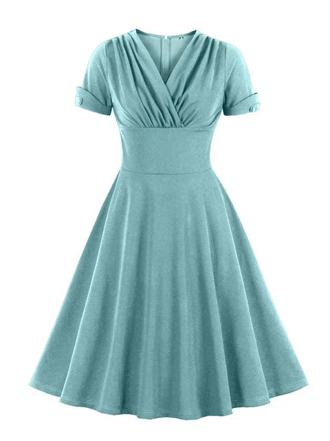 Wickelkleid V-Ausschnitt Schwarz Elegant Vielseitig