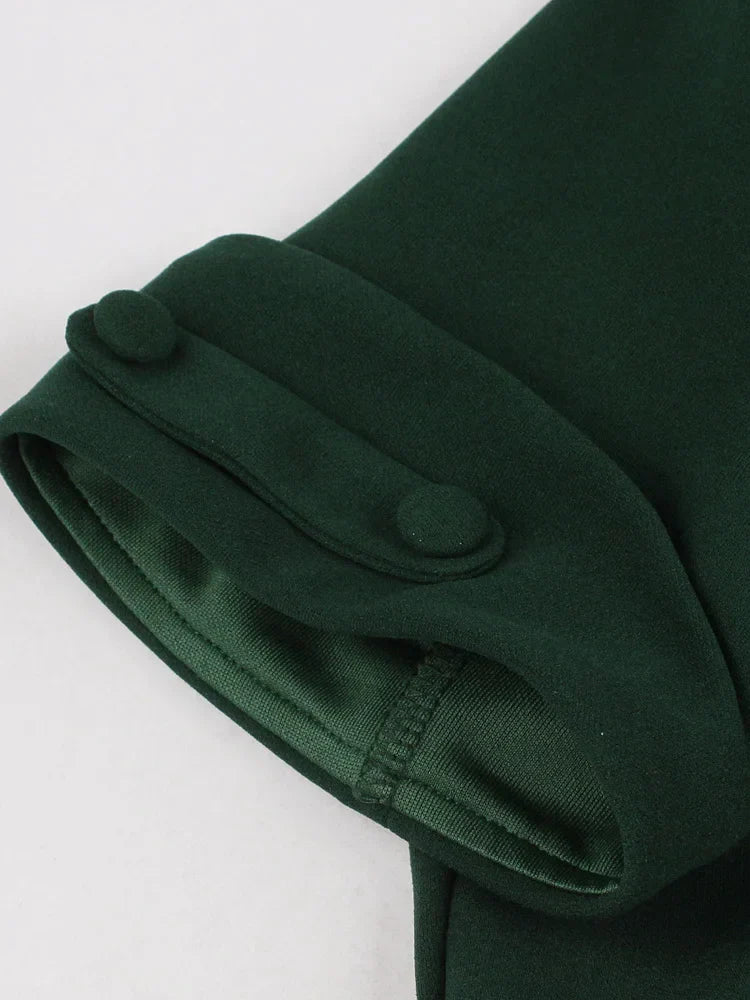 Wickelkleid V-Ausschnitt Schwarz Elegant Vielseitig