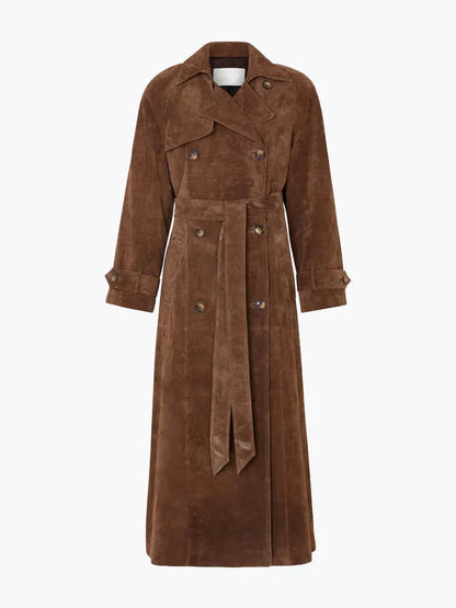 Damen Wildleder-Trenchcoat