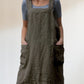 Fudus | Baumwoll Leinen Schürzenkleid Mit Taschen