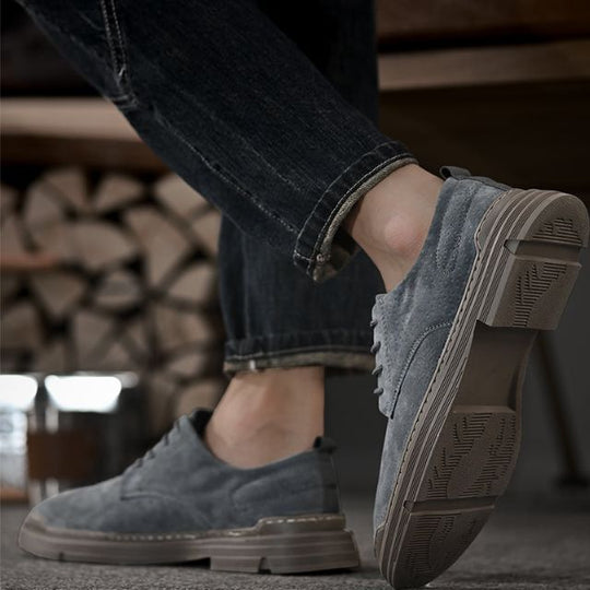 Derby Schuhe Wildleder Gestapelte Sohle Klassisch