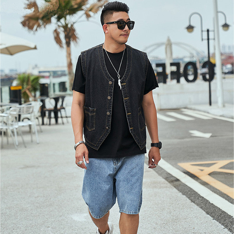Fudus | Trendy Denim Ärmelloses Weste Für Männer