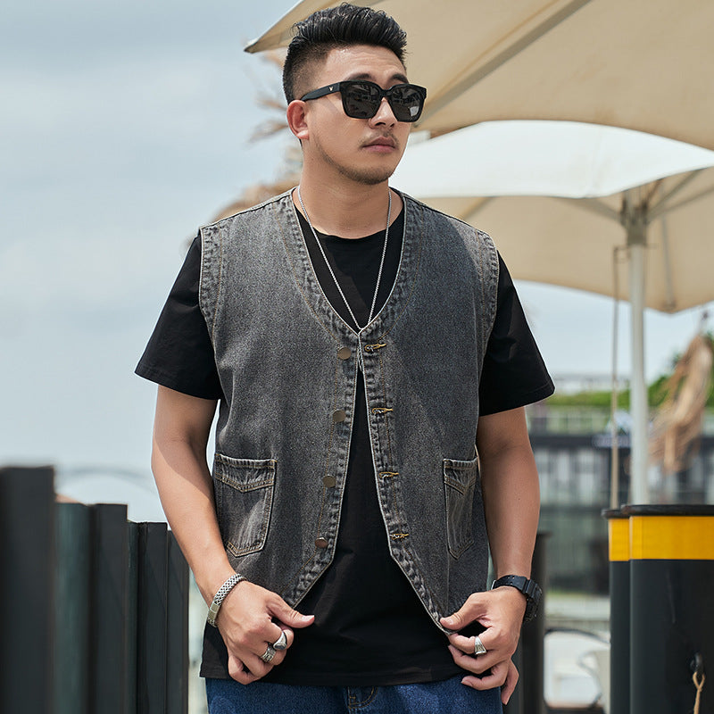 Fudus | Trendy Denim Ärmelloses Weste Für Männer