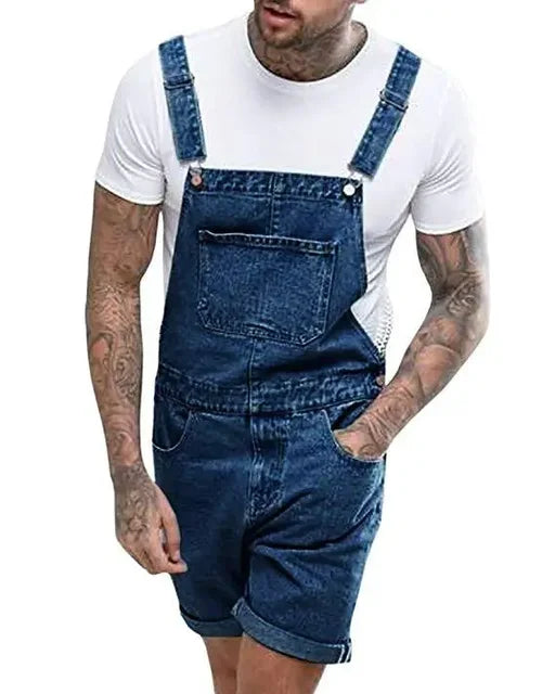 Denim Overall Lässig Verstellbare Träger