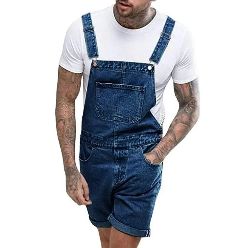 Denim Overall Lässig Verstellbare Träger