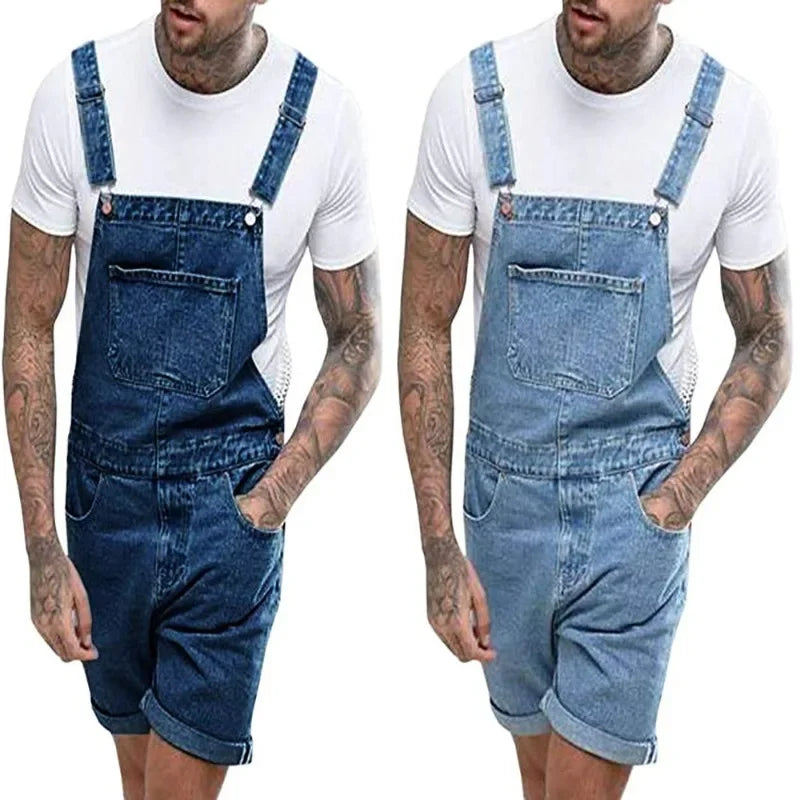 Denim Overall Lässig Verstellbare Träger