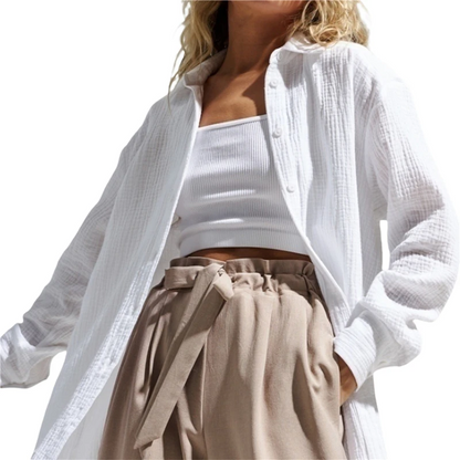 Damen Baumwollhemd Klassischer Schnitt