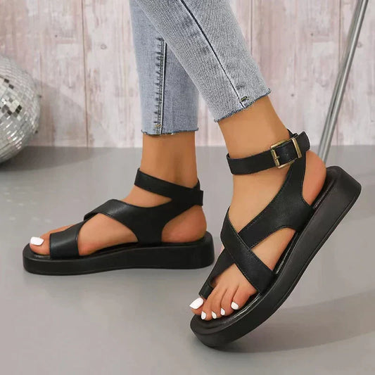 Sandalen Damen Leder Riemchen Griechisch