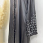 Damen Bestickte Ärmels Abaya für Elegante Anlässe