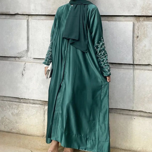 Damen Bestickte Ärmels Abaya für Elegante Anlässe