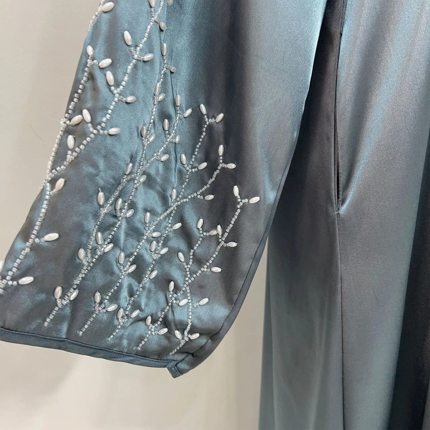 Damen Bestickte Ärmels Abaya für Elegante Anlässe