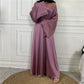 Damen Elegante Satin Abaya Mit Fließenden Ärmeln