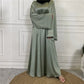 Damen Elegante Satin Abaya Mit Fließenden Ärmeln