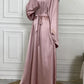 Damen Elegante Satin Abaya Mit Fließenden Ärmeln