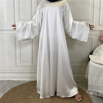 Fudus Damen Elegante Abaya - Fließendes Maxi Kleid Mit Bindegürtel