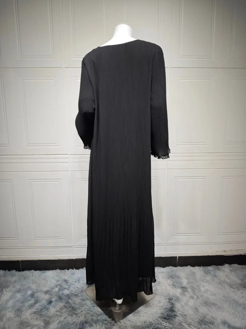 Abaya Kleid Falten Langarm Bescheiden