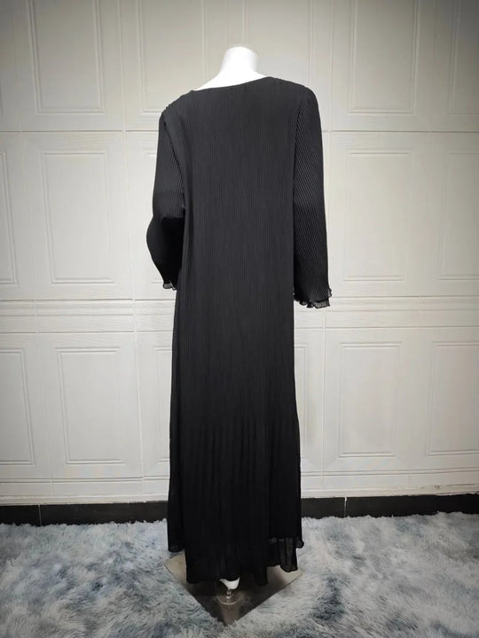 Abaya Kleid Falten Langarm Bescheiden
