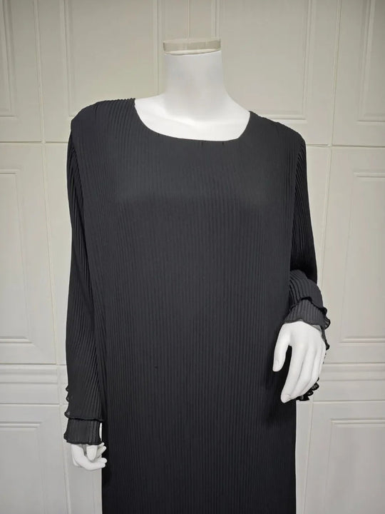 Abaya Kleid Falten Langarm Bescheiden