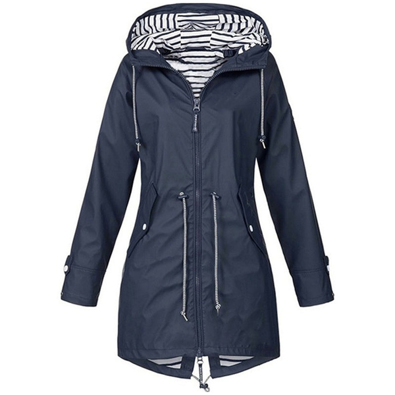 Damen Regenjacke Bequem Mit Verstellbarer Größe