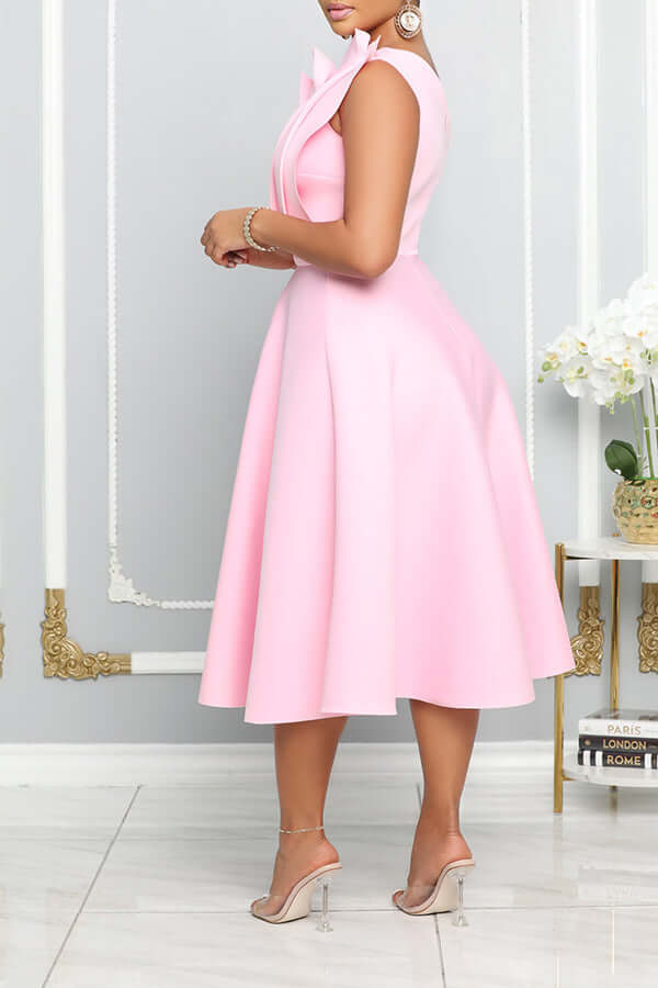 Kleid Midi One Shoulder A-Linie Elegant