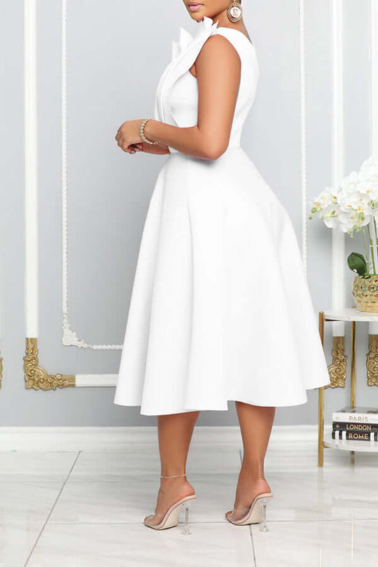 Kleid Midi One Shoulder A-Linie Elegant